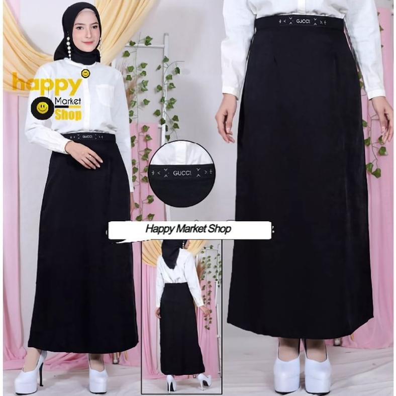 (COD) Rok Gucci Wanita Rok Kerja, Rok Magang, Rok Santri Muslimah Rok Prisket Fashion Terkini Bisa
