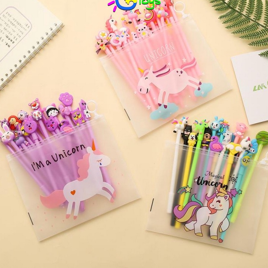 

LXCN0835㊍ CR-A15 Pulpen Gel Karakter Lucu Set Isi 20PCS Pena FREE Zipper Pouch Tempat Pensil Transparan Murah ㊤