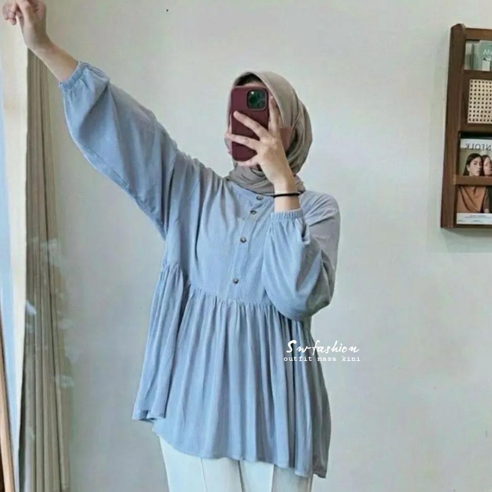 Update - Rania Blouse - Blouse crinkle - Blouse wanita masa kini - blouse wanita - Blouse crinkle 
