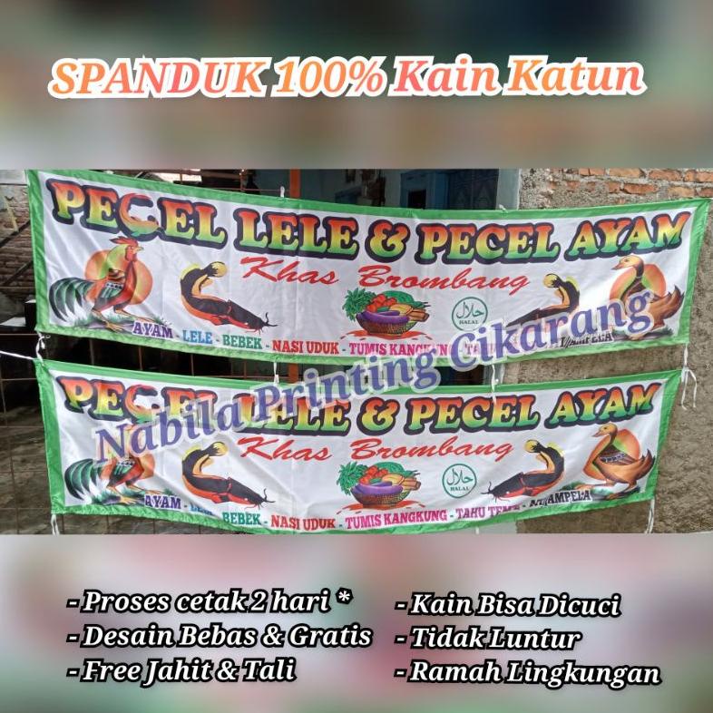 8.8 [Discount] Spanduk Kain Pecel Lele  Lamongan  Soto Lamongan  Sari Laut  Lalapan  Seafood  Sate  