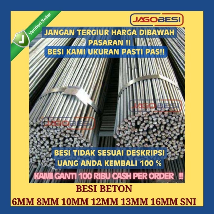 BESI BETON/ BESI BEHEL 6MM 8MM 10MM 12MM 13MM 16MM SNI