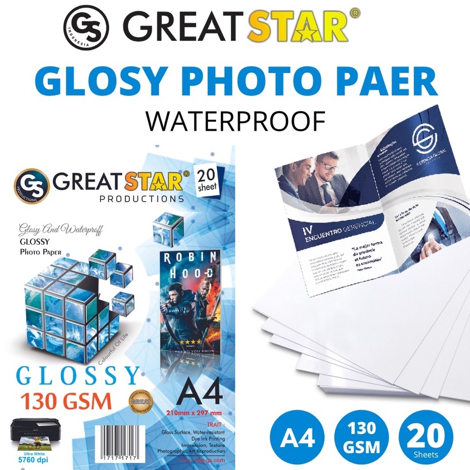 

➺Best➯ DGVZG Glosy photo paper 130 gsm A4/20 lembar B38 ☊Terlaku.