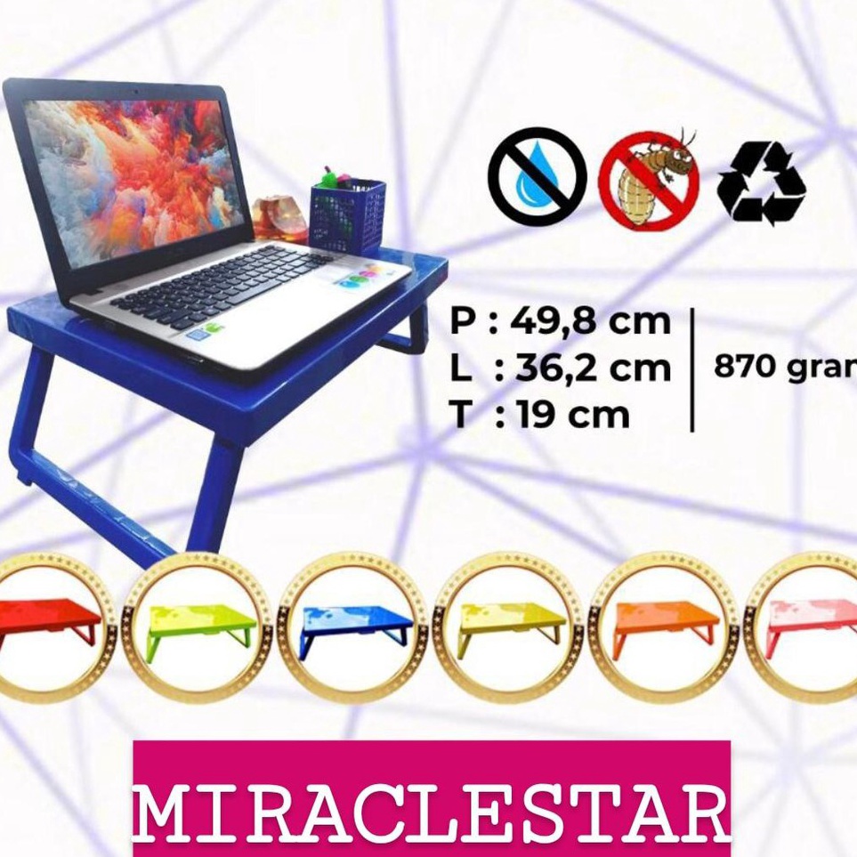 ★★★ MbK Kingdom Meja Lipat Belajar Anak Lesehan Makan Ngaji Lap Desk Plastik ❀ (Dijual )