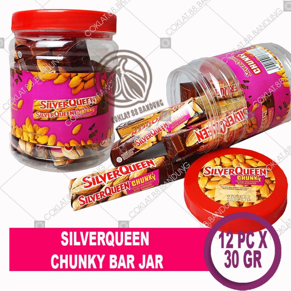 

HOT PROMO SILVERQUEEN CHUNKY BAR TOPLES ISI 12 PCS X 30 GR COKLAT - COKELAT SILVER QUEEN CHUNKYBAR JAR 30 GRAM X 12 BATANG MILK CHOCOLATE CASHEW ALMOND BOX