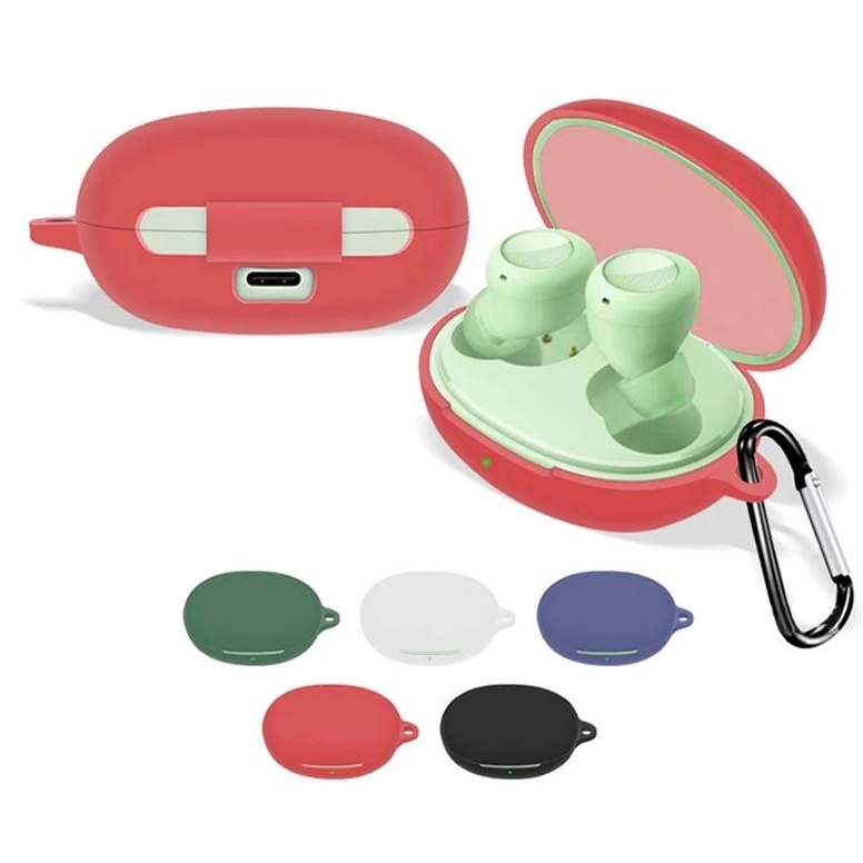 Special Price.. Case Casing Silicone Protective For Realme  Buds Q2S + carabiner