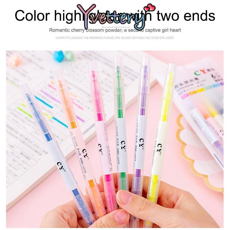 

Termurah Spidol Highlighter Ujung 2 Warna 3 Pcs / Pak 6 Warna Pastel Colour Pen Journal Marker Pen Alat Tulis Replacement Stabilo Yy