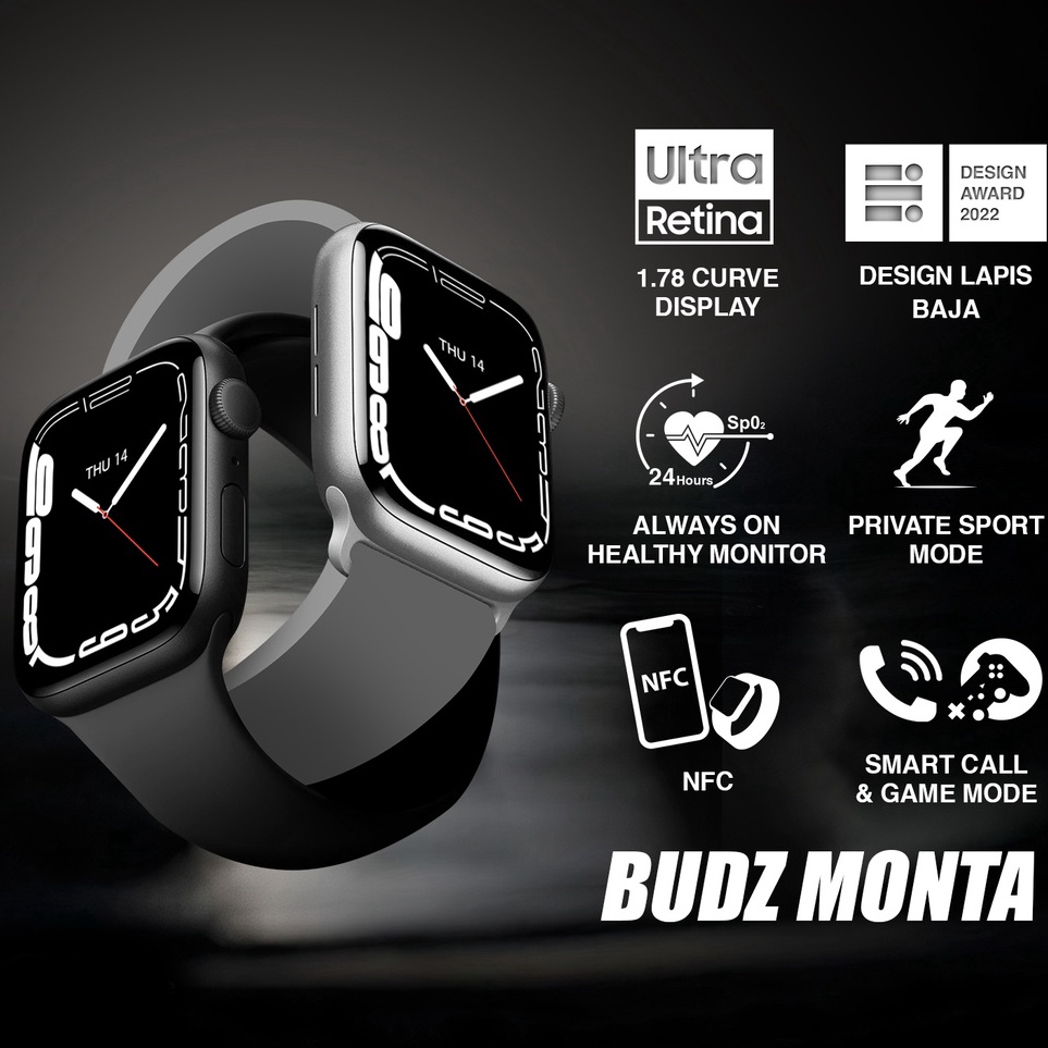 Diskon Promo Budz Monta Smartwatch Amoled Sport Pria Wanita Ecg Blood Pressure IP68 Android Iphone B