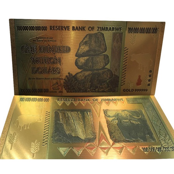 Harga Murah✮➾ GFR7N UANG GOLD FOIL DOLAR ZIMBABWE KONDISI MULUS UNC Y35 ➜Produk Keren