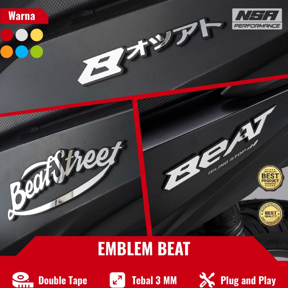 _ 2PCS EMBLEM BEAT TIMBUL LOGO BEAT JAPAN BUKAN STIKER ATAU STICKER TIMBUL STIKER MOTOR EMBLEM LOGO 