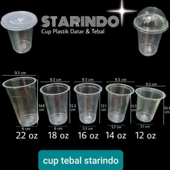 Terbaik Cup Gelas Plastik Starindo,  Bb, Idolastar, Merak Tutup Lid Datar/ Cembung 10 Oz 12 Oz 14 Oz