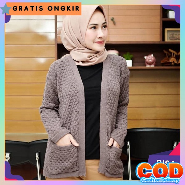 Cardie Rajuy Cardogan Korean Style Jakket Kardi Fashion Wanita Haket Wnita Dwasa Jaker Rajut Outer M
