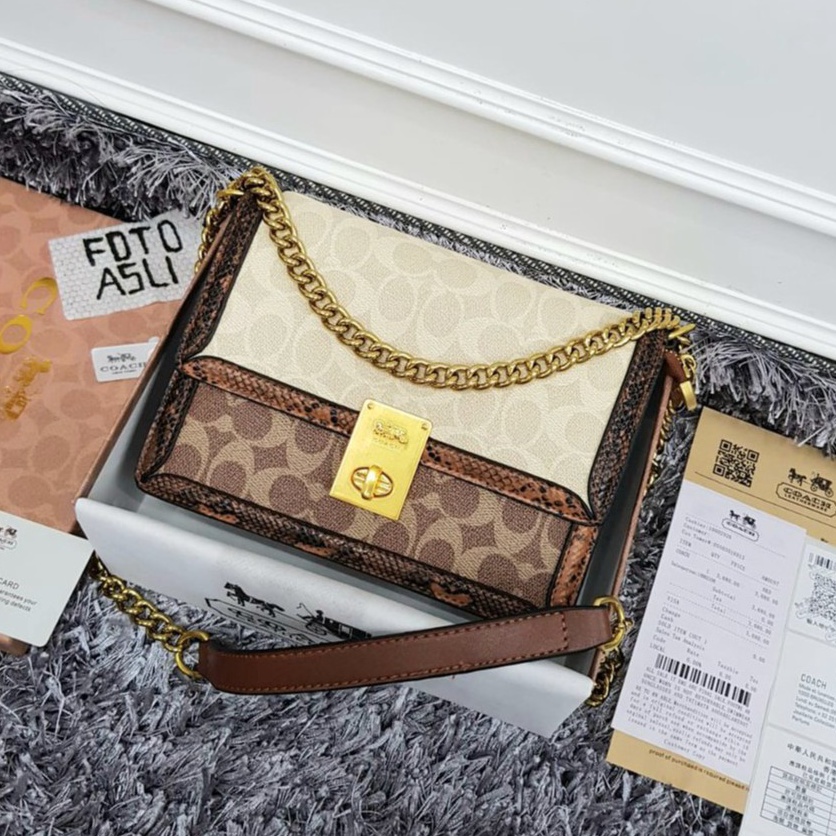 TERBARU C¤ACH Hutton Shoulder 8801 Kombi SnakeSkin Ada no Seri ((Free GantunganSarung+BubbleWrap))