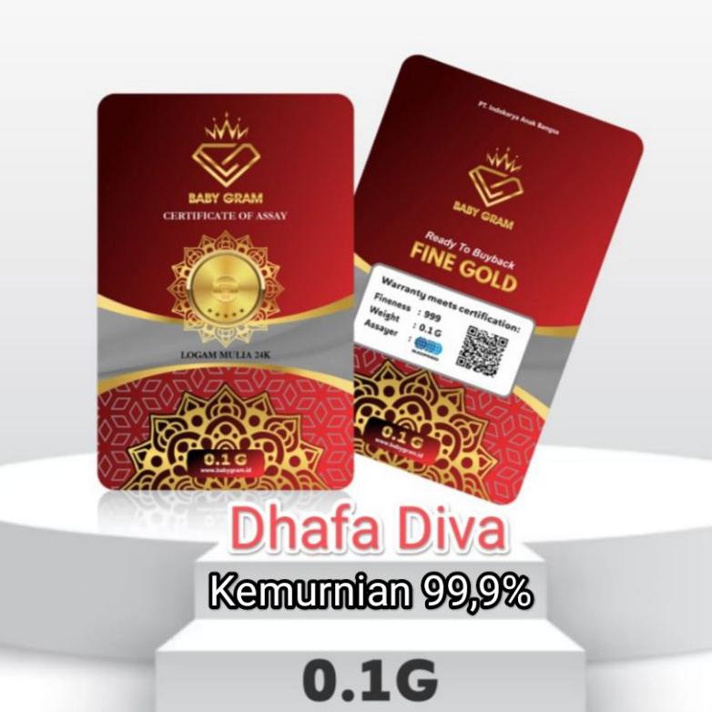 8.8 [Cod] Baby Gram Baby Gold 0.1 0,1 Gram Emas Mini Gold Logam Mulia Emas 24 Karat New 