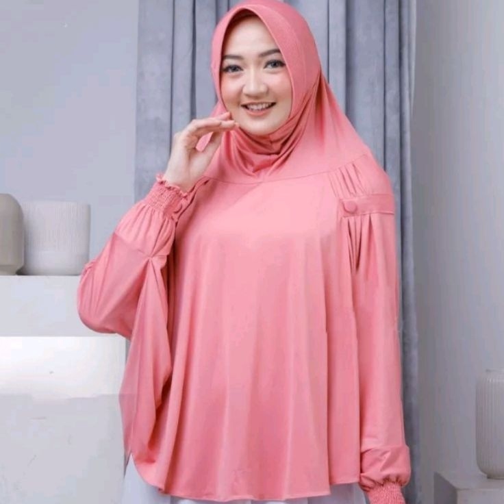 Dijual Hijab Jumbo  Lengan Panjang Lalea Bahan Jersey