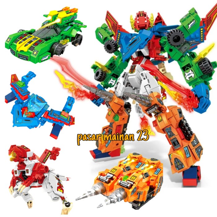 Mainan Brick Sembo Block Mecha Of Steel 4in1 Robot Transformers Mainan