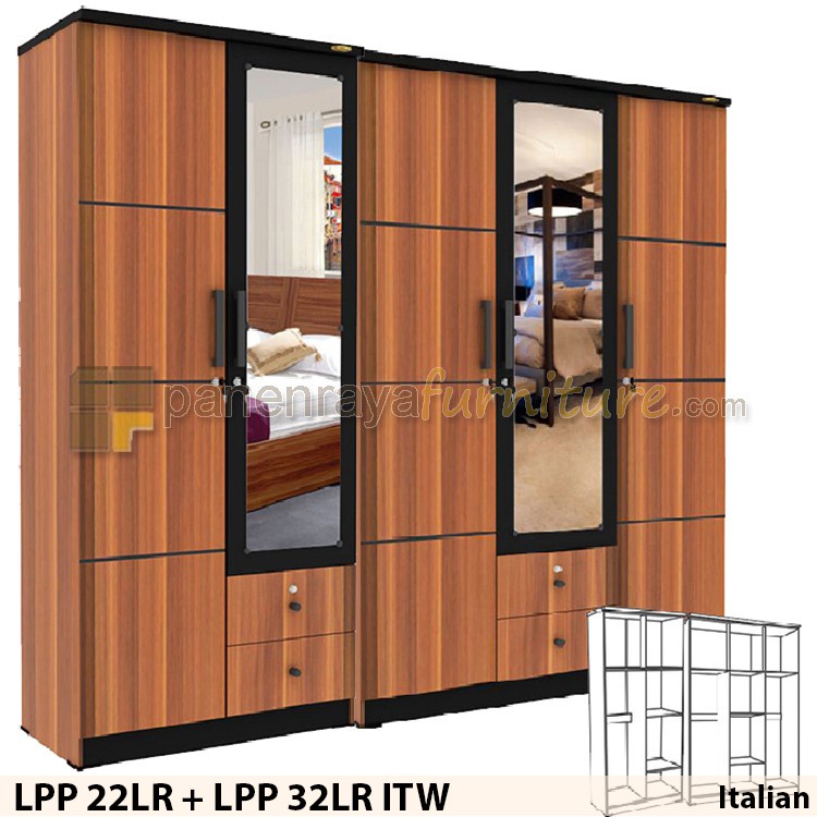 PAKET Lemari 5 Pintu Romaro LPP22LR + LPP32LR (Italian)