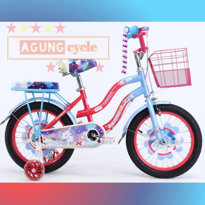Terlaris Sepeda Mini Trex 18 Inch Unicorn Anak Perempuan