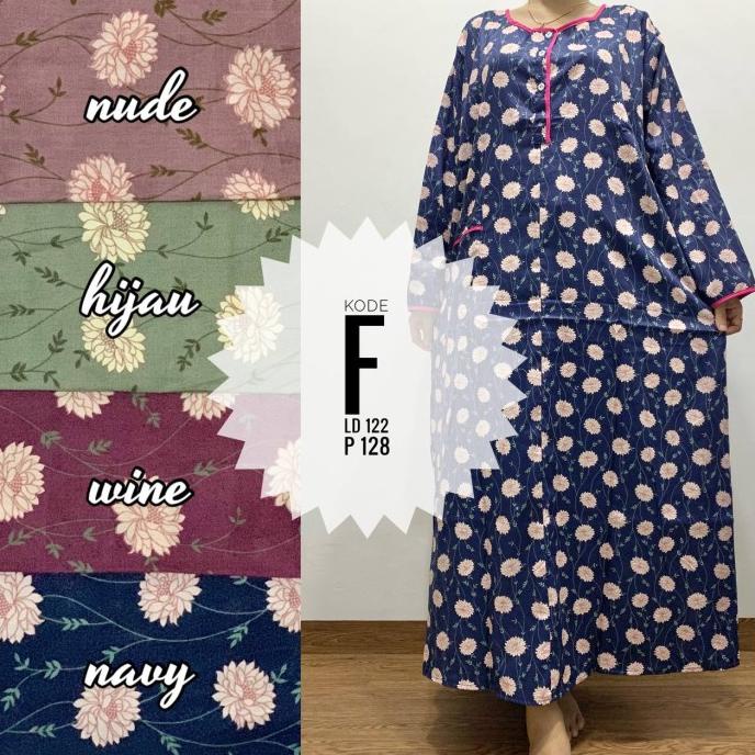 Longdress daster lengan panjang katun sabata pretty girl busui ABCDE