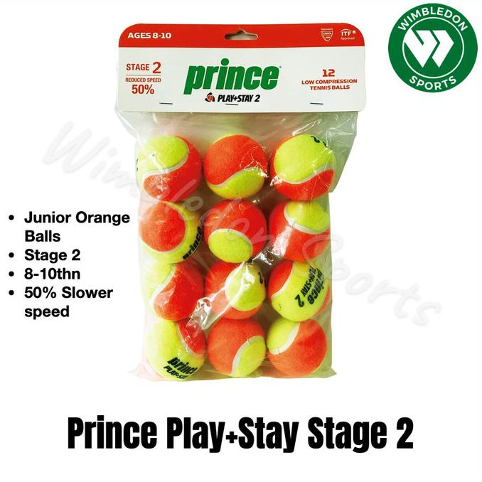 Bola Tenis Prince Play+Safe Stage 2 / Bola Tenis Junior Prince Orange