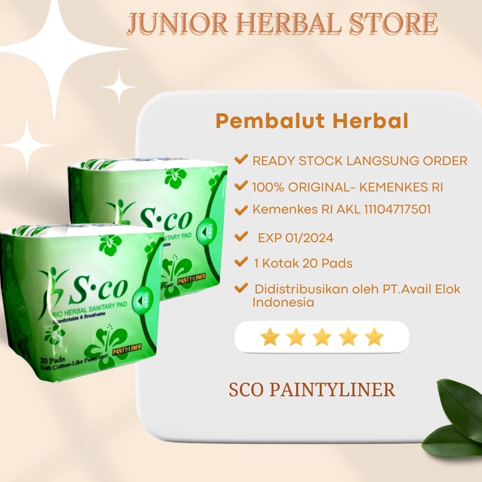 Baru?? Pantyliner SCO Pembalut Herbal SCO Hijau Original / SCO Hijau 9rtdo