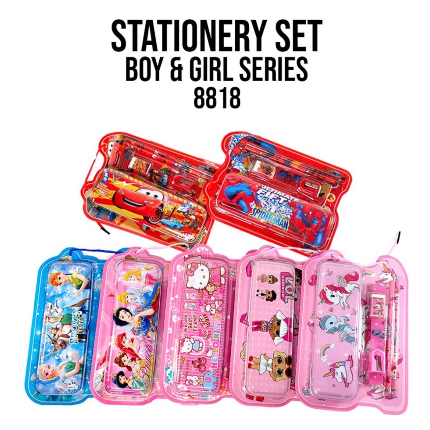 

61 Stationery set / Alat tulis set / Paket alat tulis / Stationery set fancy 8818 Komplet Plus Kaleng Harga Oo