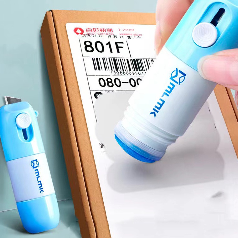 

QA95 99KHOME Box Opener Roller Stamp Cutter / Pembuka dan Penghapus Resi Paket H348 Best Produk