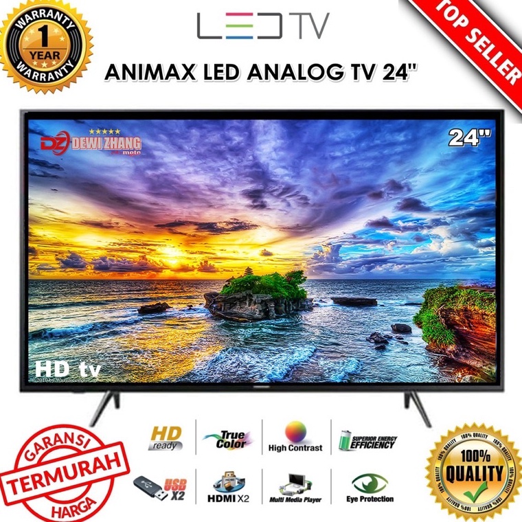 READY. TV LED 24 INCH ANIMAX WEYON DIGITAL TV LED ANALOG-DIGITAL-SMART LAYAR HD SUPPORT USB HDMI VGA