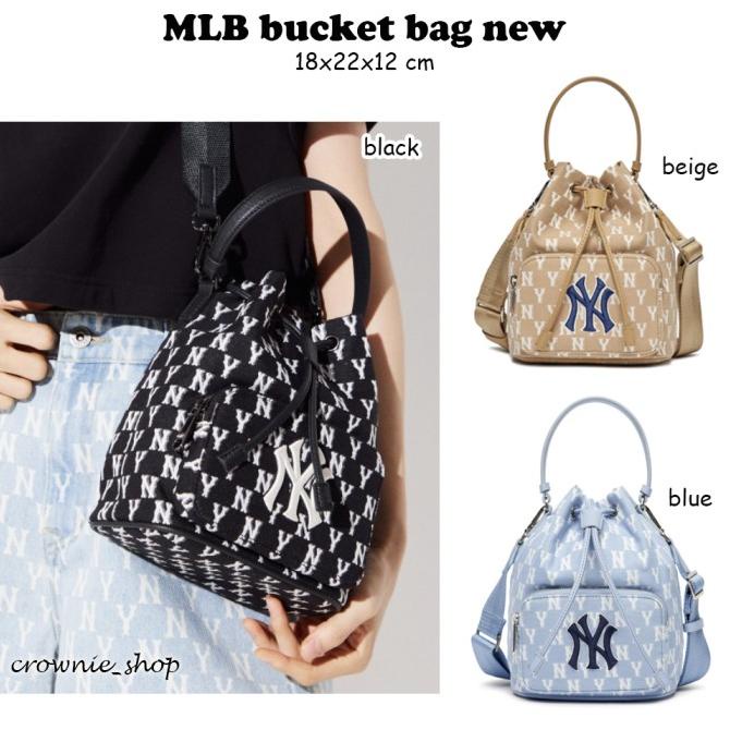 MLB monogram jacquard bucket bag NY Yankees