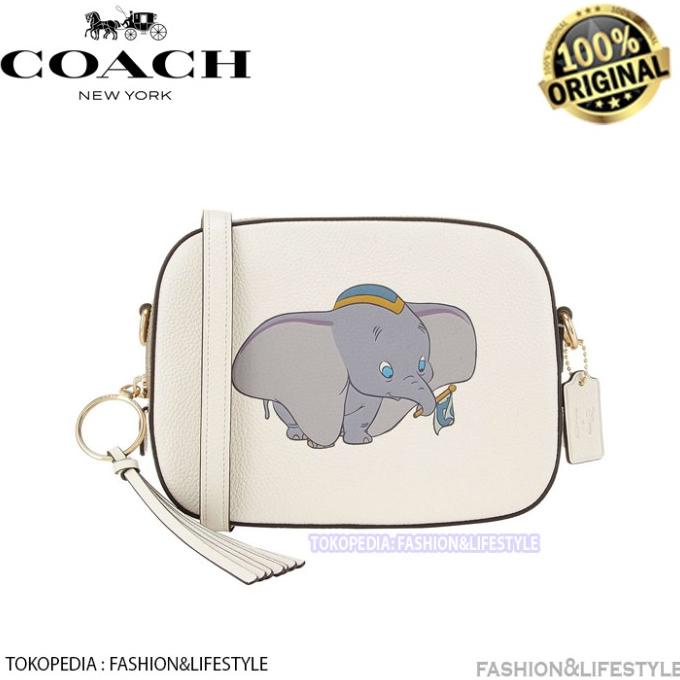 (SPECIAL RAMADAN) COACH x Disney Dumbo Camera Bag In Chalk Calfskin
