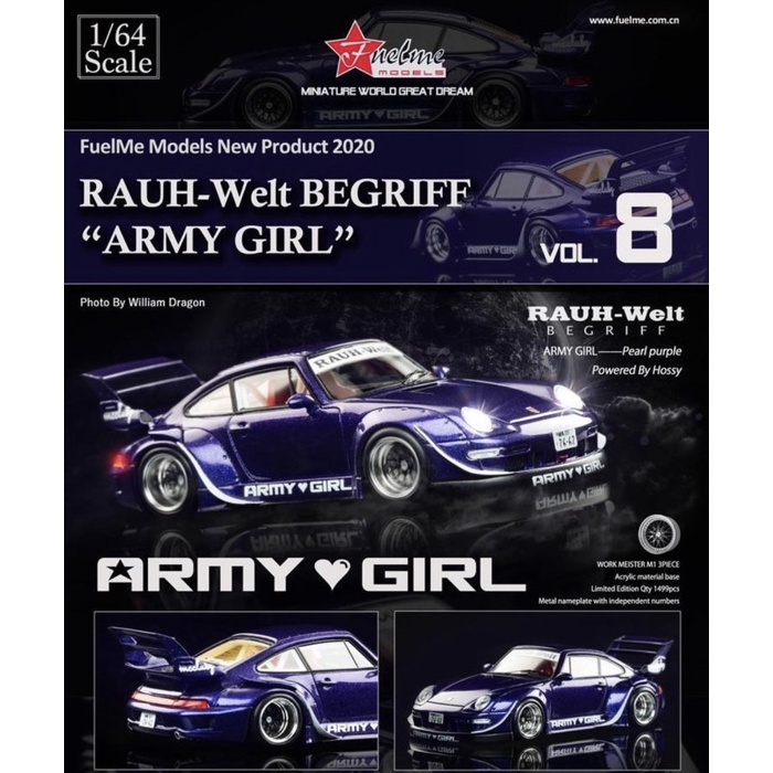 Fuelme 1:64 Porsche Rwb Army Girl