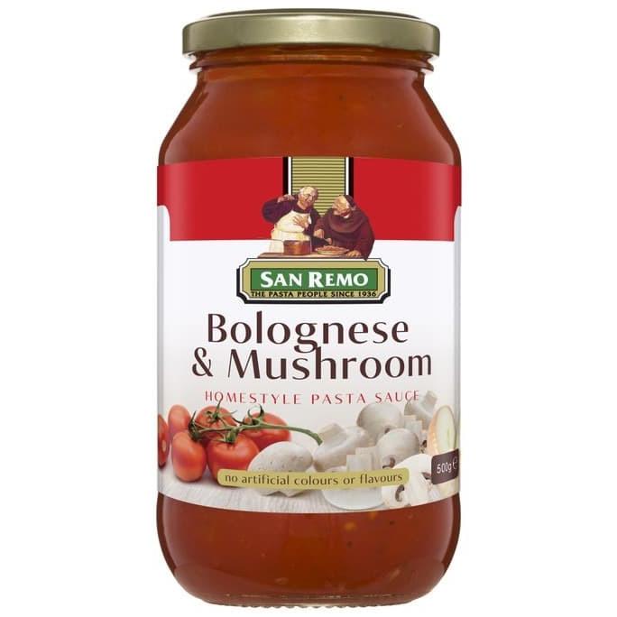 

SAN REMO Bolognese Mushroom Sauce Pasta 500 Gr - Saus Tomat Spaghetti