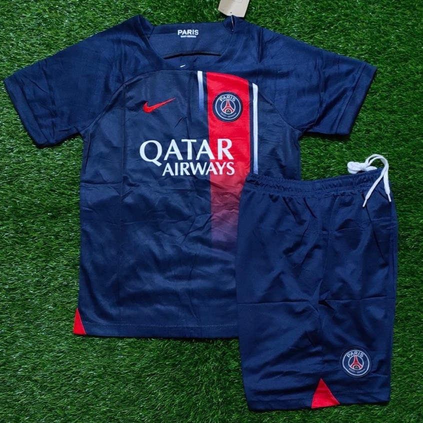 Laris Jersey Kids PSG Home 2023 2024 Grade Ori Import Setelan Baju Sepak Bola Anak Fullset Satu Set 