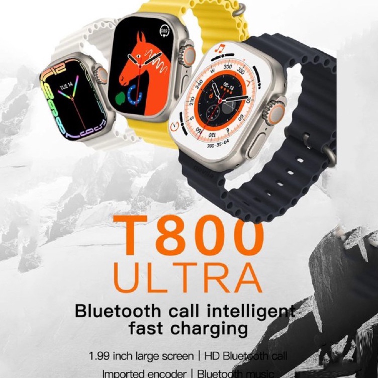 ✿Eyi Smartwatch Series T800 Ultra S8 Smart Watch / Super Hd Smooth Screen / Bluetooth Call c Kemasan