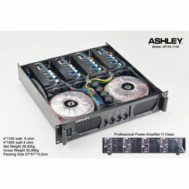POWER AMPLIFIER ASHLEY MTX4-1100/MTX41100 ORIGINAL PRODUK 4 CHANNEL