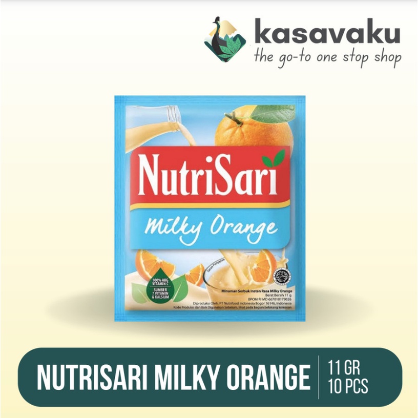 

Nutrisari Rasa Milky Orange 1 renceng isi 10 sachet