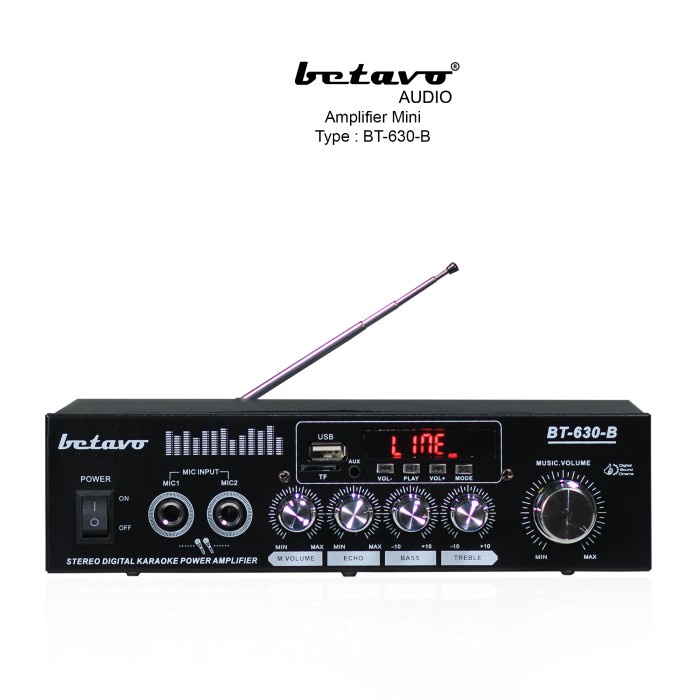 AMPLI MINI MOBIL/RUMAHAN BETAVO BT 630 B AMPLIFIER BLUETOOTH