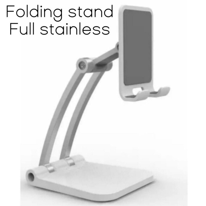 Terlaris Holder Hp Stainless Folding Mobile Phone Desktop Stand Universal