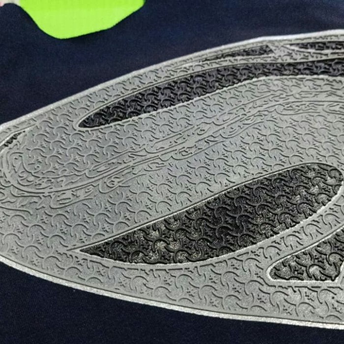 Kaos Pesanan Kostum Superman Sablon Timbul Abu Abu Lengan Panjang