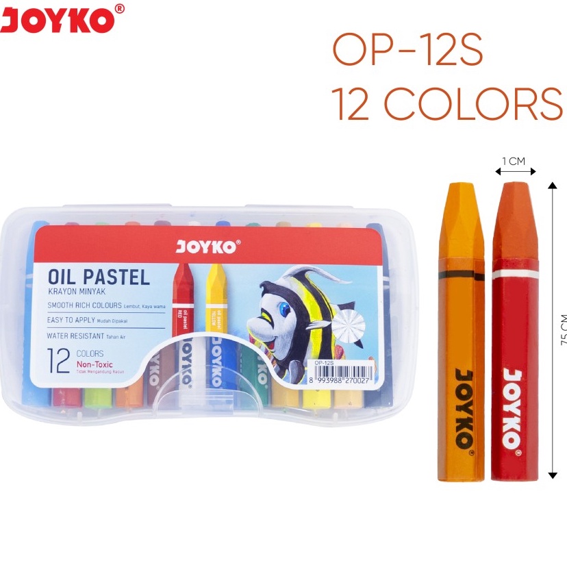 

✩Model Baru❁ 79LJJ CRAYON - OIL PASTEL JOYKO 12 WARNA S97 ✢Terbaru