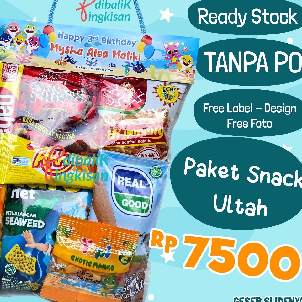 

Terlaris Paket Snack Ulang Tahun Anak / Bingkisan / Snack Ultah / Pernikahan / Tasyakuran GRATIS LABEL MURAH