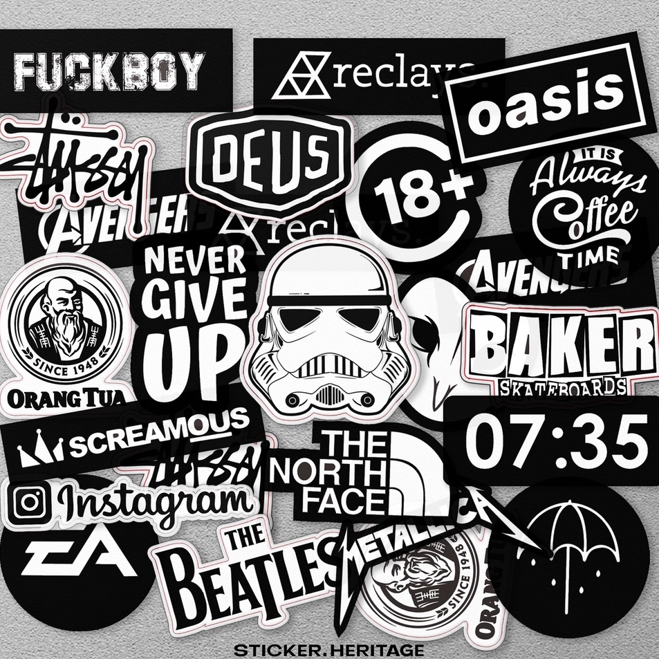 

❤[PROMO MURAH!!!]❤ Stiker Aesthetic BLACK & WHITE STIKER TUMBLER HP | STIKER LAPTOP stiker estetik stiker pack sticker
