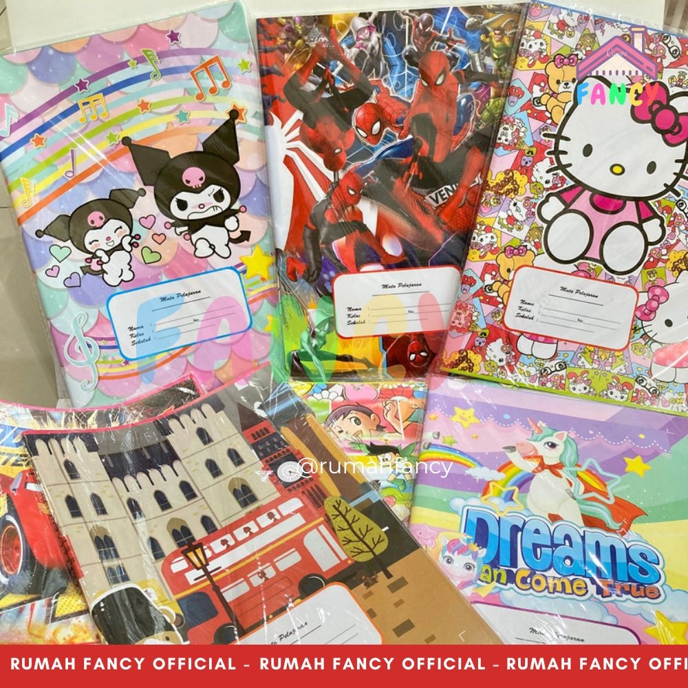 

T28 [1PAK] 20 LEMBAR SAMPUL BUKU FANCY KARAKTER MOMO GIRL KWARTO BOXY QUARTO MOTIF BATIK MARBLE