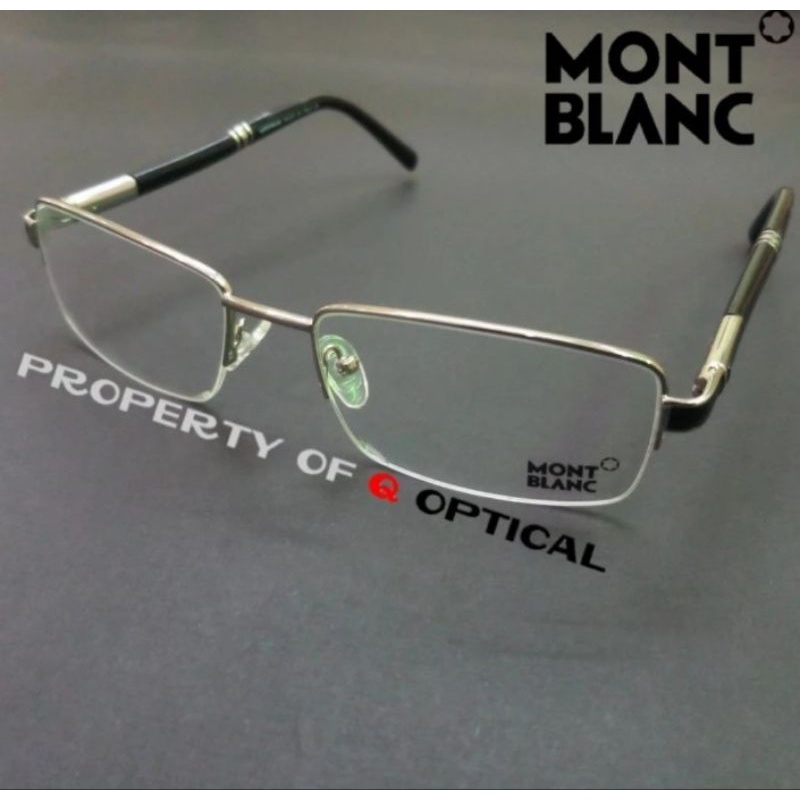 Kacamata Frame Pria Mont Blanc MB0488-s56 Silver Chrome Elegan Model