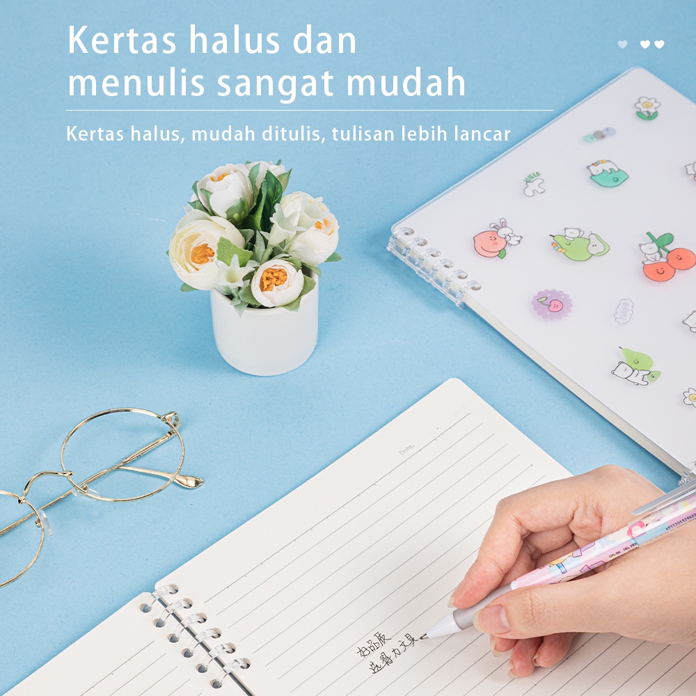 

Z5U DELI LOOSE-LEAF NOTEBOOK / BINDER BUKU CATATAN LUCU DAPAT DI REFILL ISI 50 LEMBAR A5 B5 2450X