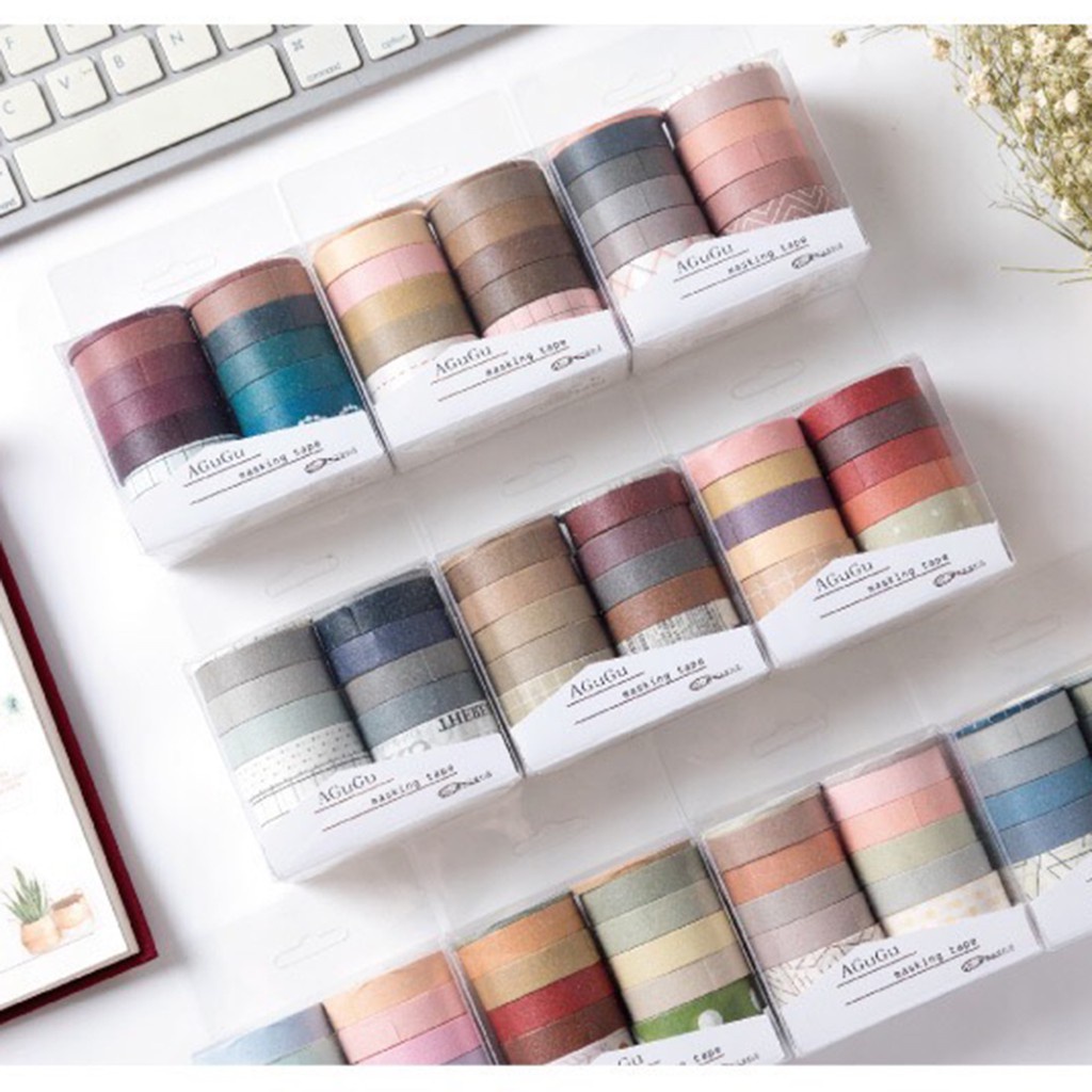 

LNI [MILOLI] 10 ROLLS WASHI TAPE DECO MASKING TAPE JURNAL DIY SCRAPBOOK AGUGU - A0001 S57