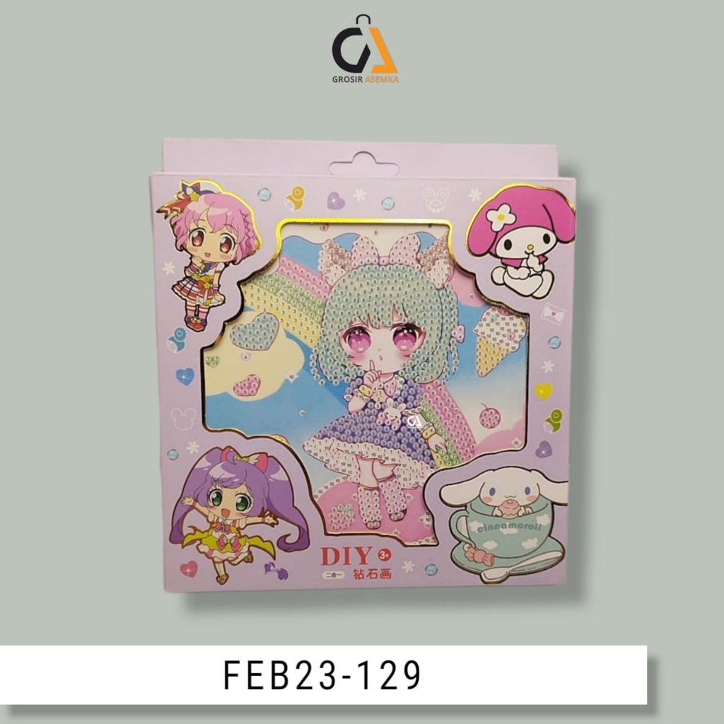 

TV2 STIKER DIY STICKER FRAME DIAMOND PAINTING LUKISAN MAINAN ANAK ANIME GIRL SERIES SANRIO + BINGKAI