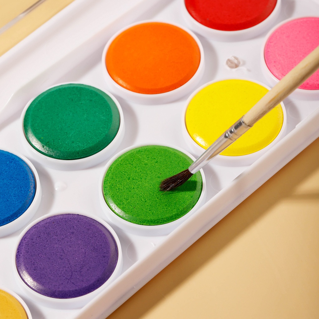 

UA1 DELI WATERCOLOR PAINTING / CAT AIR PADAT 12 WARNA GRATIS KUAS KUALITAS TINGGI EC15-12 TFM