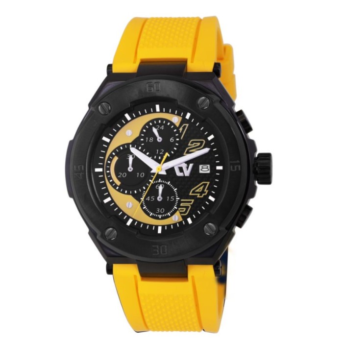 Jam Tangan CHRIST VERRA Pria Original CV C10508G-36 BLK/YLW