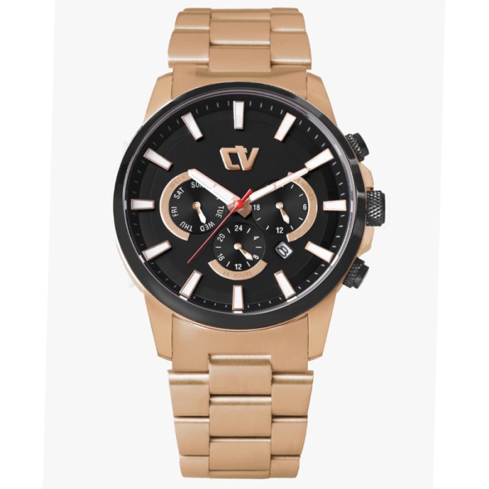 Jam Tangan CHRIST VERRA Pria Original CV C10721G-18 BLK/RG