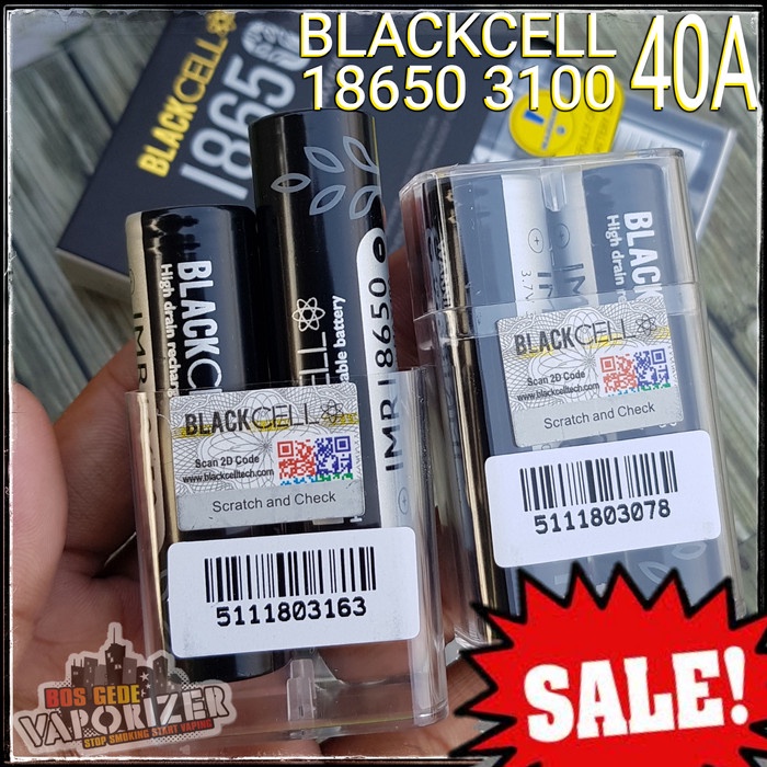 Ready 100% ORIGINAL BLACKCELL 18650 BATTERY 3100 mAh 40A Black Cell 3100mAh